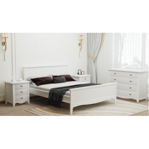 Кровать деревянная Рим 160х200 (белая)